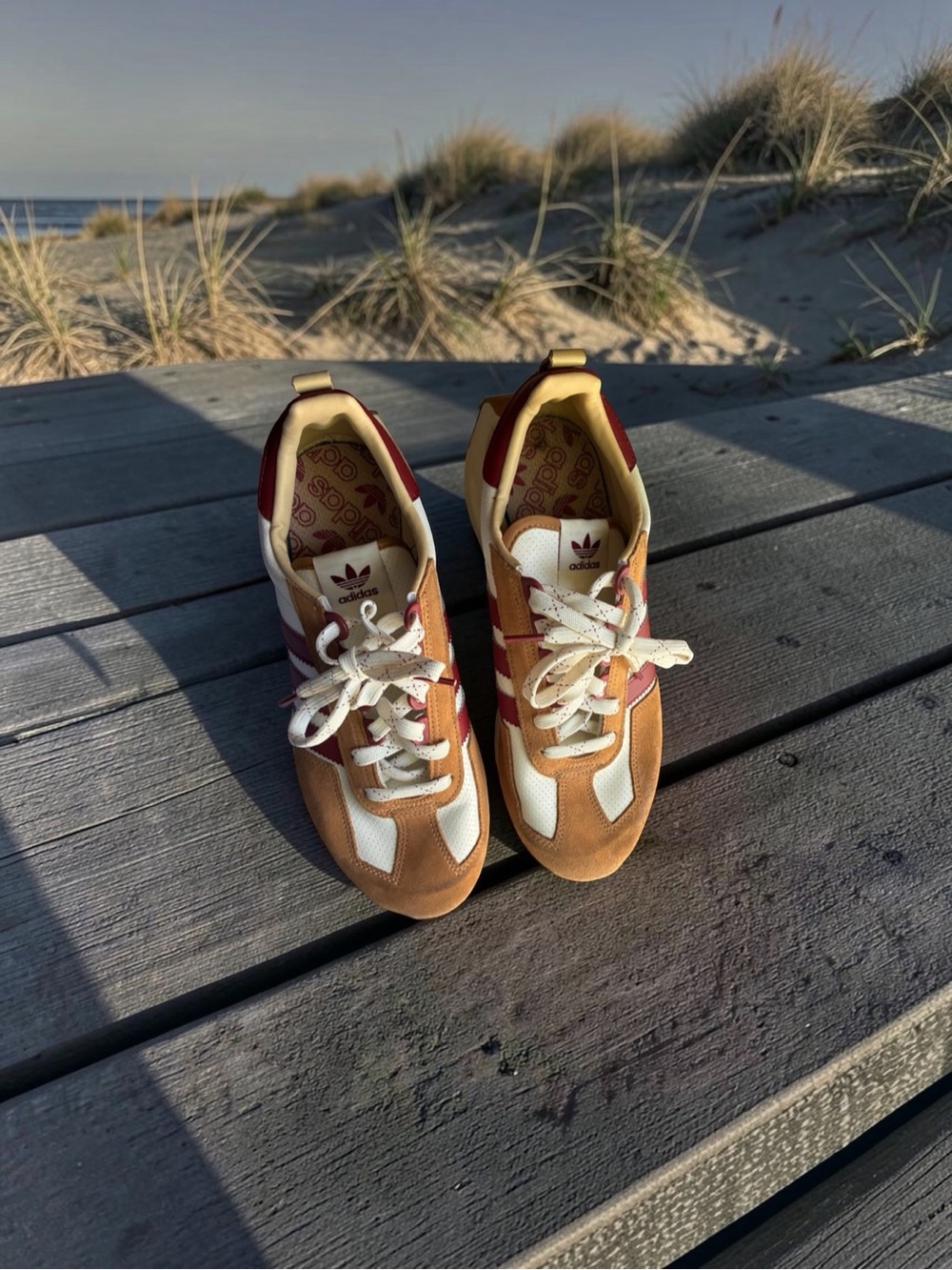 adidas Women's Brown White and Red Low-Top Sneakers
